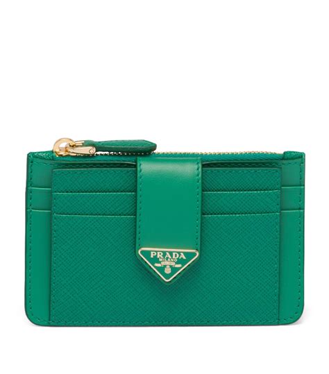 green prada wallet|prada card holder with zipper.